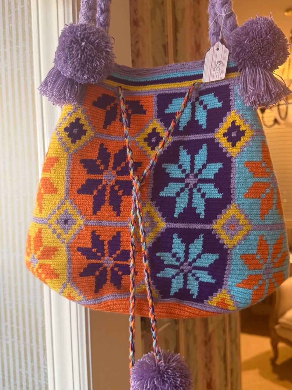 Wayuu Tribe Multicolor Knit Shoulder Bag NWT brightly beautiful!